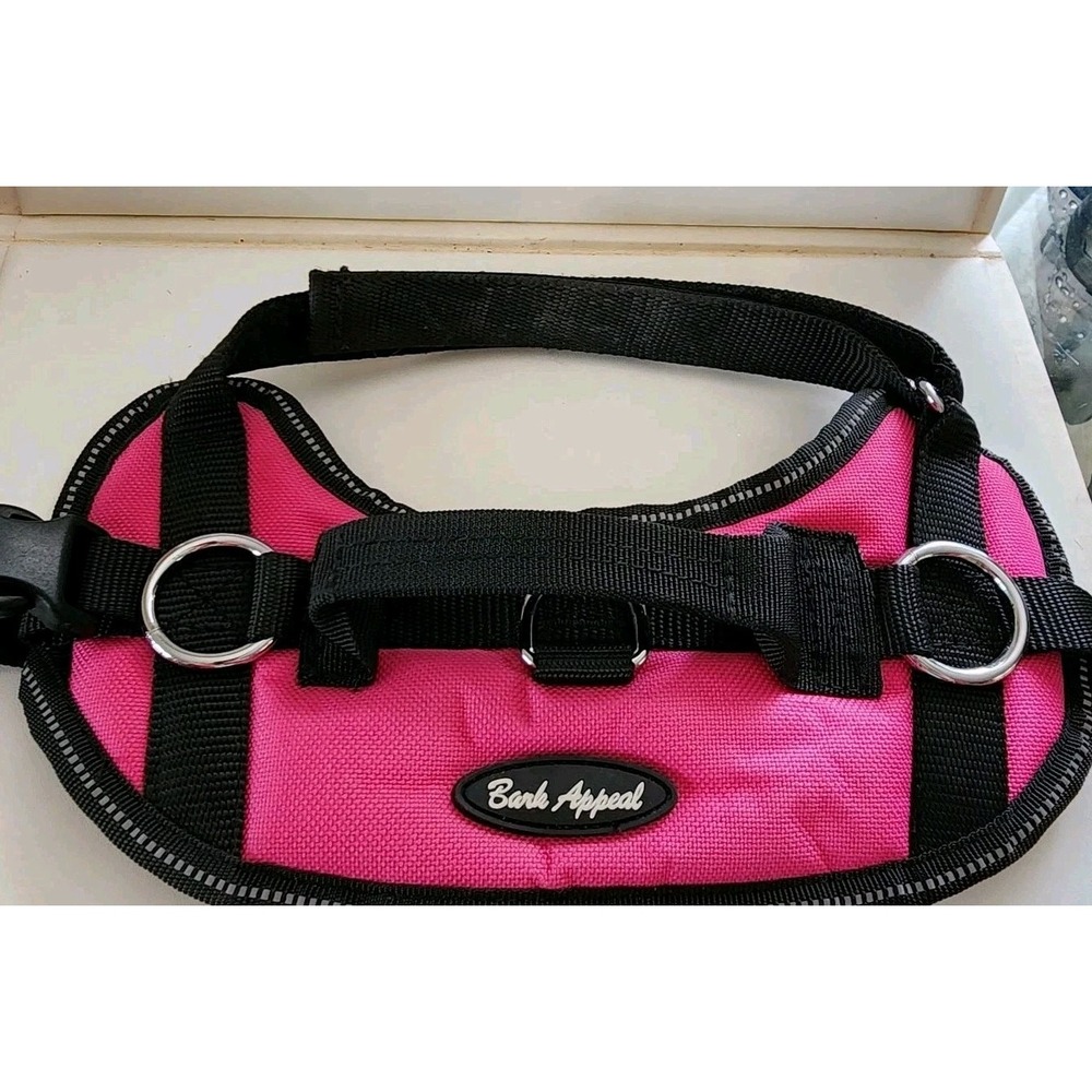 Bark Appeal Dog Harness In Black and Pink Size Small